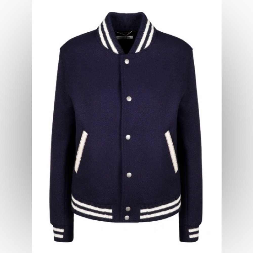 Saint Laurent SIGNATURE TEDDY JACKET IN BLUE Size F40 - Picture 3 of 6